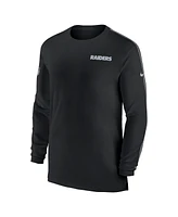 Nike Men's Black Las Vegas Raiders Sideline Coach Uv Performance Long Sleeve T-Shirt