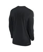 Nike Men's Black Las Vegas Raiders Sideline Coach Uv Performance Long Sleeve T-Shirt