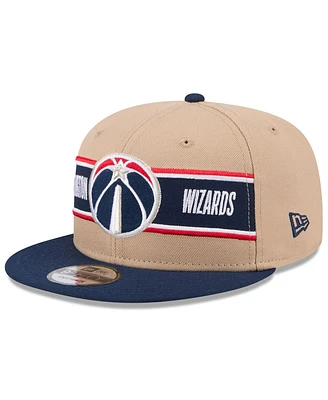 New Era Men's Tan/Navy Washington Wizards 2024 Nba Draft 9FIFTY Snapback Hat