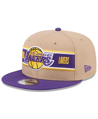 New Era Men's Tan/Purple Los Angeles Lakers 2024 Nba Draft 9FIFTY Snapback Hat