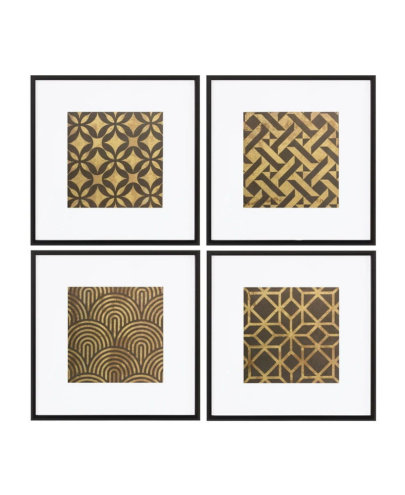 Slickblue Framed Art Deco Geometric Print (Set of 4)