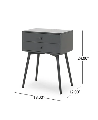 Simplie Fun Mid-Century Modern Side Table with Drawers for Sophisticated Living