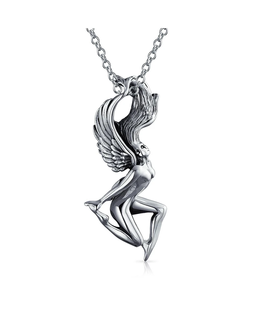 Bling Jewelry Sterling Silver Virgo Greek Goddess Angel Wings Zodiac Sign Astrology Horoscope Pendant Women Necklace