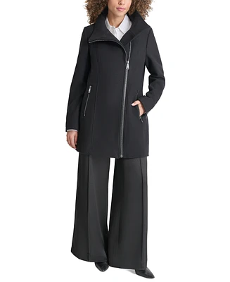 Dkny Womens Asymmetrical Zip Coat, Created for Macys