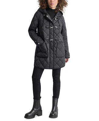 Dkny Women's Hooded Toggle Quilted Coat