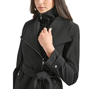 Calvin Klein Petite Belted Long-Sleeve Wrap Coat