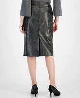 Anne Klein Women's Faux Alligator Shimmer Skirt