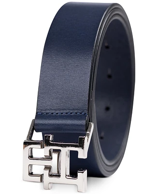 Tommy Hilfiger Men's Th Logo Plaque Buckle Belt