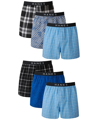 Hanes Men's 5+1 Bonus Pack Woven Boxers