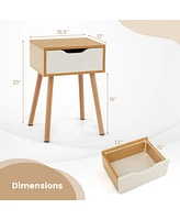Sugift Modern Nightstand with Storage Drawer for Bedroom Living Room