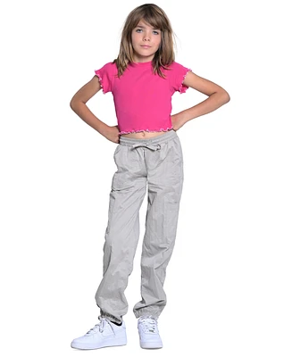 With Jules Big Girls Twill Cargo Jogger Pants