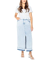 Celebrity Pink Juniors' Raw-Hem Denim Maxi Skirt