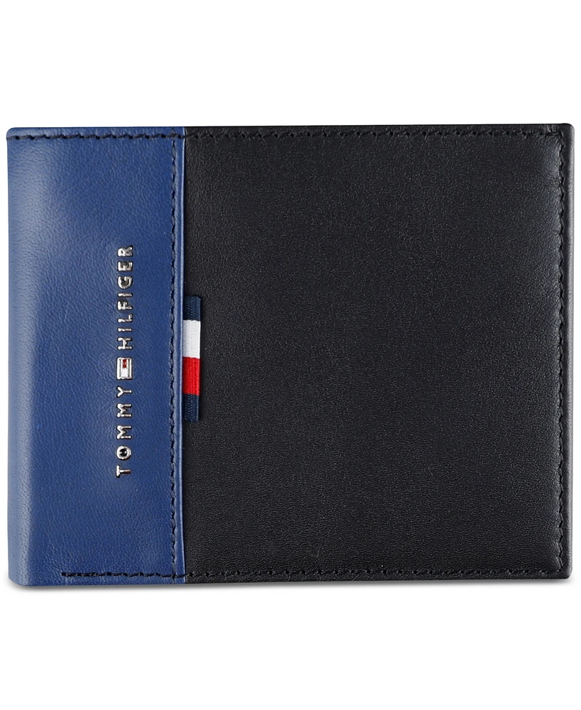 Tommy Hilfiger Men's Rfid Pop Color Leather Bifold Wallet