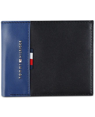 Tommy Hilfiger Men's Rfid Pop Color Leather Bifold Wallet