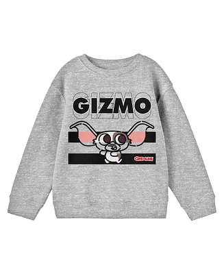 Gremlins Boys Gizmo Collage Art Heather Grey Long Sleeve Shirt