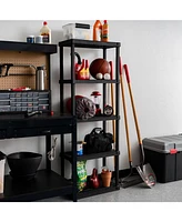 Iris Usa 5-Tier Shelving Unit, 64" Fixed Height, Medium Storage Organizer Shelf for Home, Garage, Basement, Shed and Laundry Room, 24"L x 12"W x 64"H,