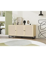 Streamdale Furniture 3 Door Cabinet, Sideboard Accent Cabinet, Storage Cabinet For Living Room, Hallway Entryway Kitchen