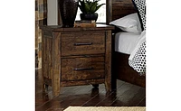 Streamdale Furniture Rustic Bedroom Nightstand Solid Rubberwood