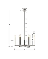 Streamdale Furniture Renzetti 6-Light Contemporary Candelabra Style Chandelier