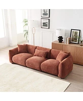 Streamdale Furniture Mid Century Modern Couch 3-Seater Sofa For Livingroom, Orange