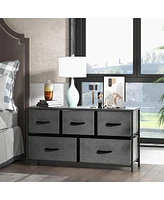 Streamdale Furniture Bedroom Storage Tower with 5 Fabric Drawers