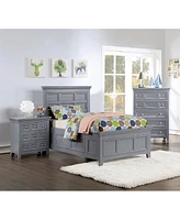 Streamdale Furniture Gray Solid Wood 3-Drawer Nightstand