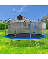 Streamdale Furniture 14FT Trampoline with Hoop, Ladder, Safety Net