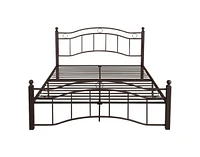 Streamdale Furniture King Size Metal Bed Frame With Headboard And Footboard Bronze