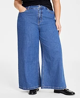 On 34th Plus High-Rise Wide-Leg Jeans, Created for Macy's