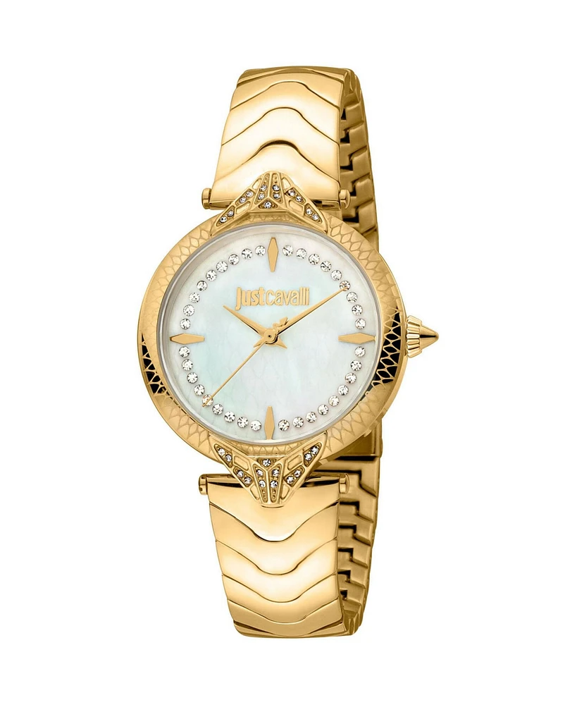 Just Cavalli Women's Snake Mother of pearl Dial Watch - JC1L238M0065