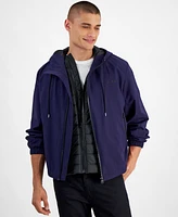 Hugo by Hugo Boss Men's Slim-Fit Lightweight Hooded Water-Repellent Windbreaker Jacket