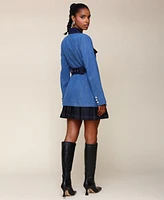 Avec Les Filles Women's Belted Long-Sleeve Military Jacket