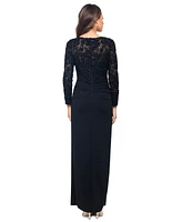 Xscape Women's Long-Sleeve Lace Top Dress