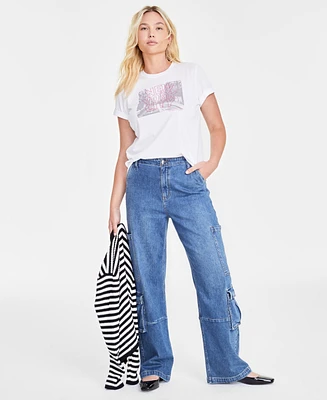 On 34th Women's High Rise Utility Cargo Jeans, Created for Macy's