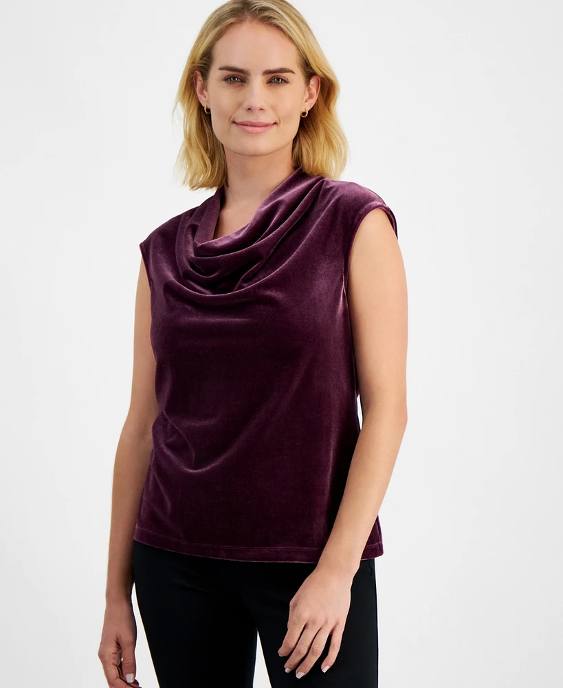 Ak Anne Klein Petite Sleeveless Cowlneck Shell Top