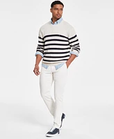 Tommy Hilfiger Men's Textured Knit Stripe Crewneck Sweater