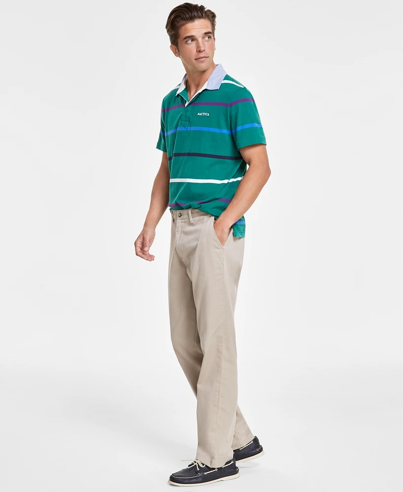 Nautica Men's Classic-Fit Stretch Solid Flat-Front Chino Deck Pants