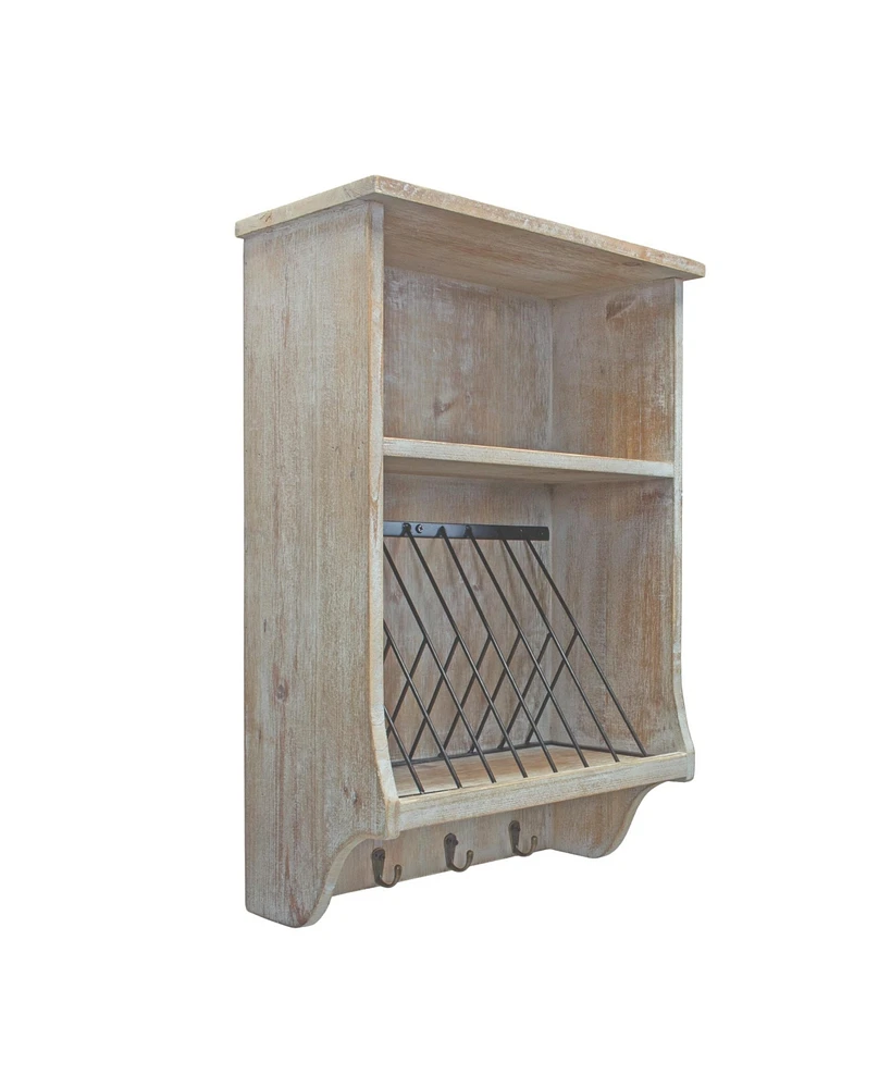 Slickblue 24" Kitchen Wood Wall Organizer Functional Storage Solution