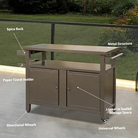 Premium 83 Gallon Grill Cart with Rust-Proof Chrome Finish