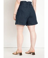 Eloquii Women's Plus Denim Shorts With Belt