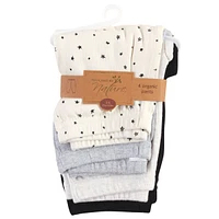 Touched by Nature Baby Boys Organic Cotton Pants 4pk, Star