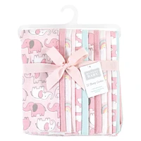 Hudson Baby Infant Girl Cotton Flannel Burp Cloths Bundle
