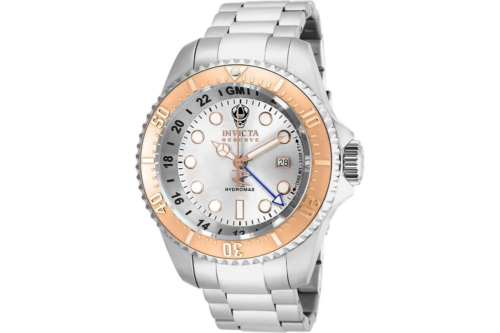 Invicta Men's Hydromax Quartz 3 Hand Silver Dial Stainless Steel Bracelet Watch