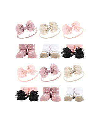 Hudson Baby Infant Girl 12Pc Headband and Socks