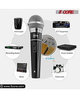 5 Core Microphone Xlr Dynamic Mic Karaoke Singing Handheld Microfono Wired Professional Unidirectional 1/4 Plug In Cord Connection for Vocal Dj Music