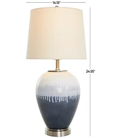 Rosemary Lane 25" Glass Colorblock Abstract Drip Accent Lamp