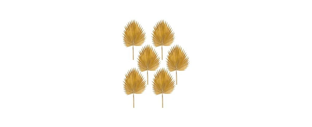 Slickblue Artificial Fan Palm Leaves (Set of 6) - 37" High, Realistic Faux Leaves for Creating Tropical Vibes