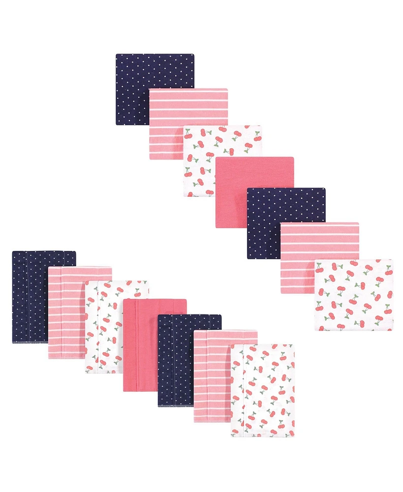 Hudson Baby Girls 14Pc Burp Cloths and Receiving Blankets