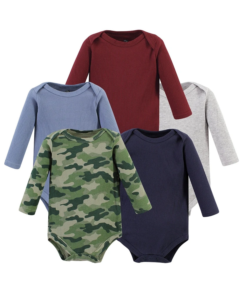 Hudson Baby Boys Thermal Long Sleeve Bodysuits