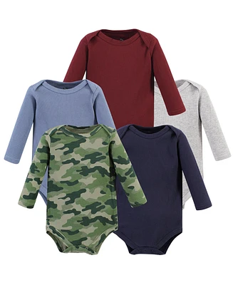 Hudson Baby Boys Thermal Long Sleeve Bodysuits, Buffalo Plaid Moose, 12-18 Months
